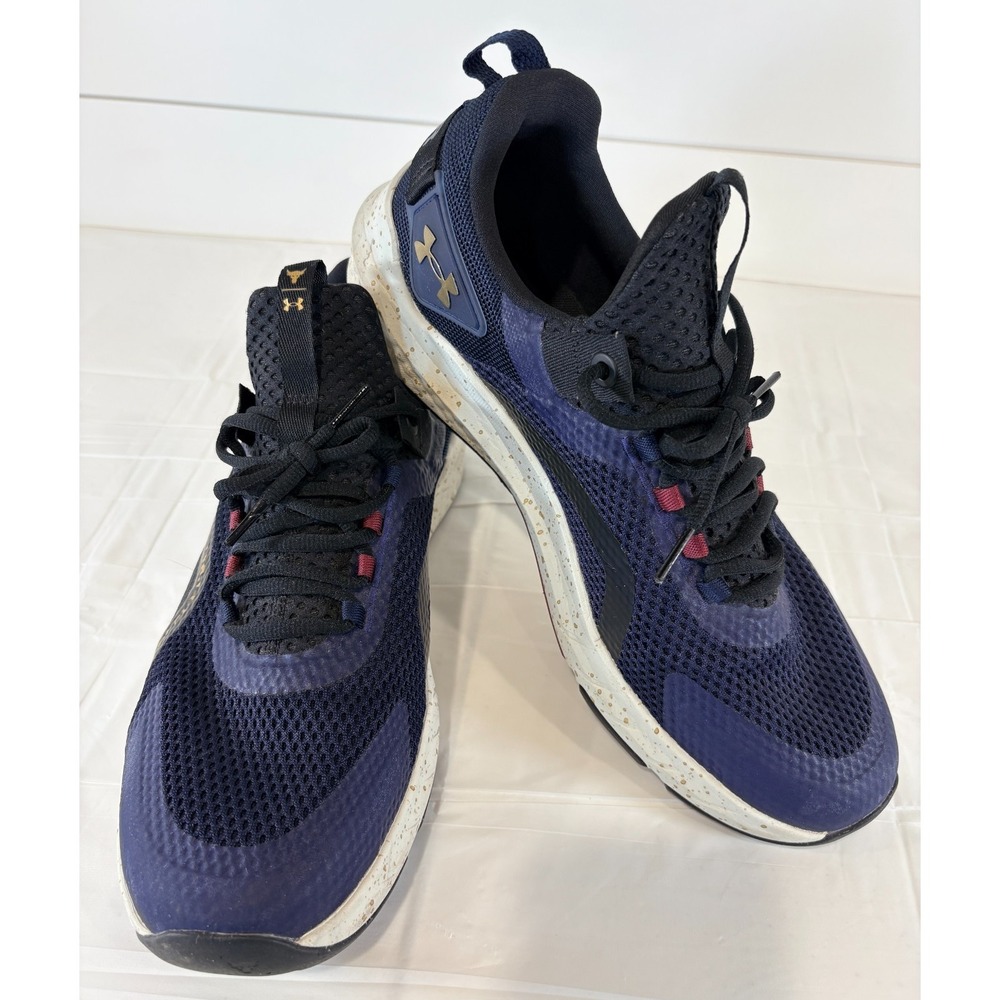 Under Armour Project Rock BSR Mens Size 13 Shoes Navy Blue Gym Athletic Sneakers